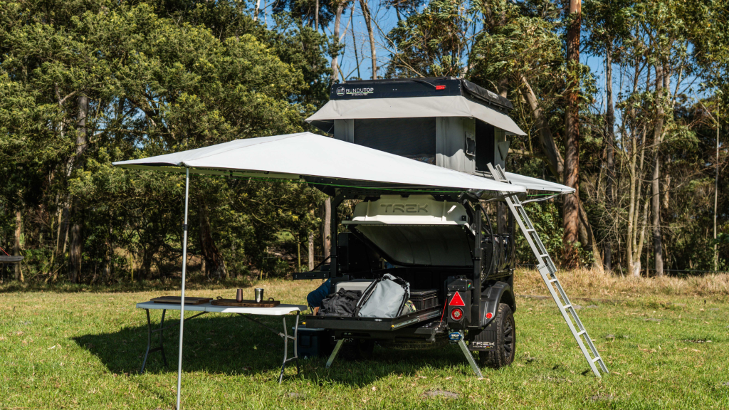 roof top tent trailer summer setup
